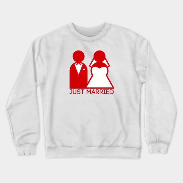 Just Married Newlyweds in Red Crewneck Sweatshirt by TheDaintyTaurus